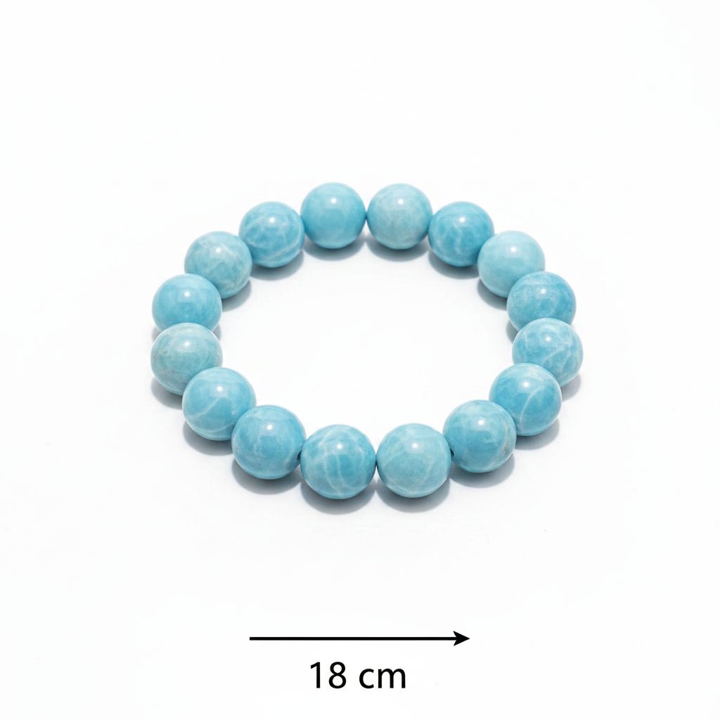 Bracelet larimar bleu naturel élastique pour un look unique