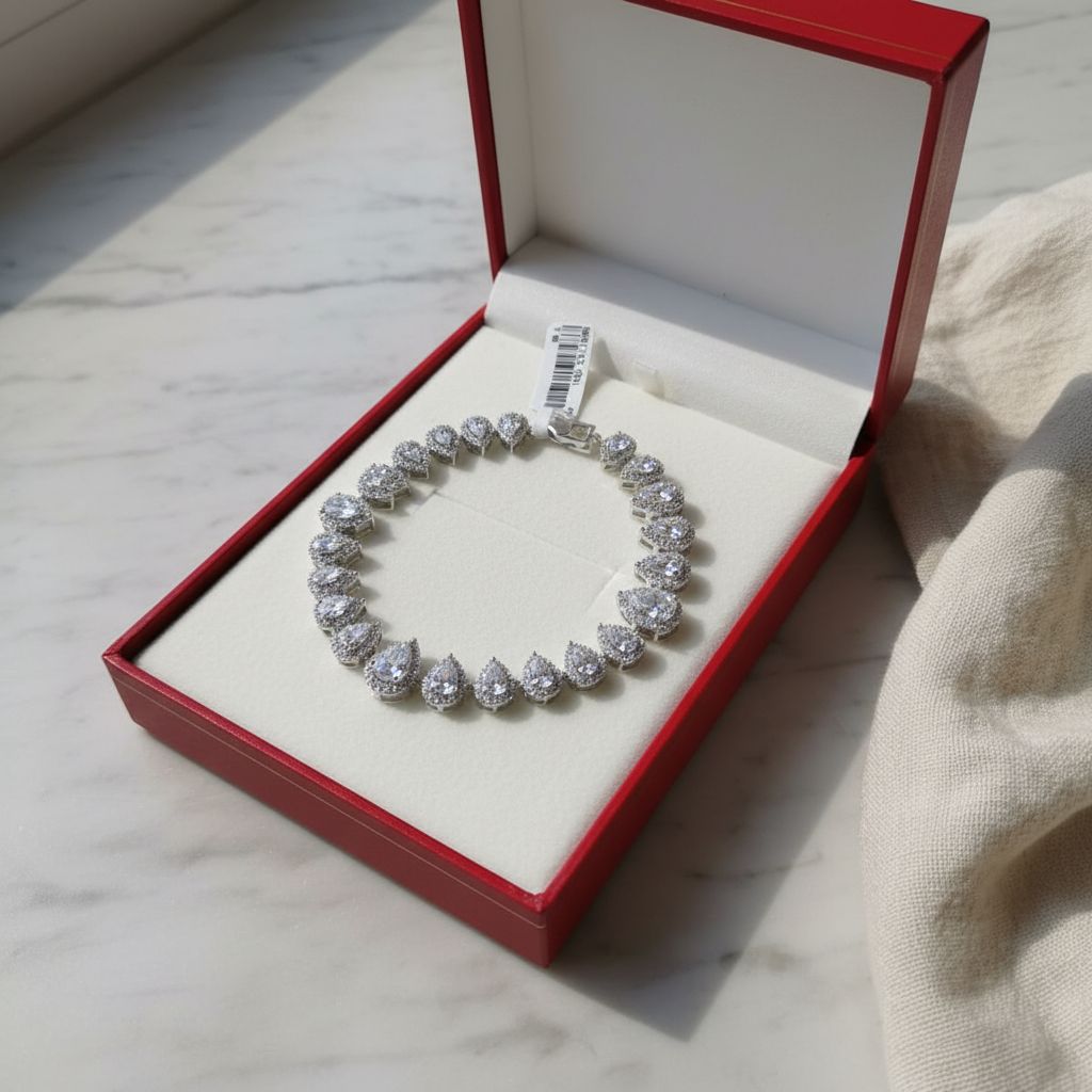 bracelet acier inoxydable luxe avec pierres précieuses irrésistible