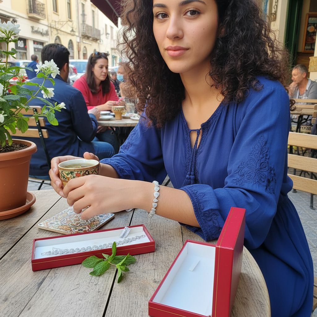 bracelet acier inoxydable luxe avec pierres précieuses irrésistible