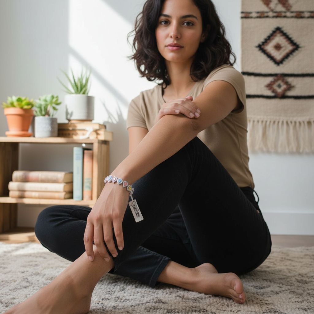 Bracelet acier inoxydable haut de gamme avec pierres élégantes