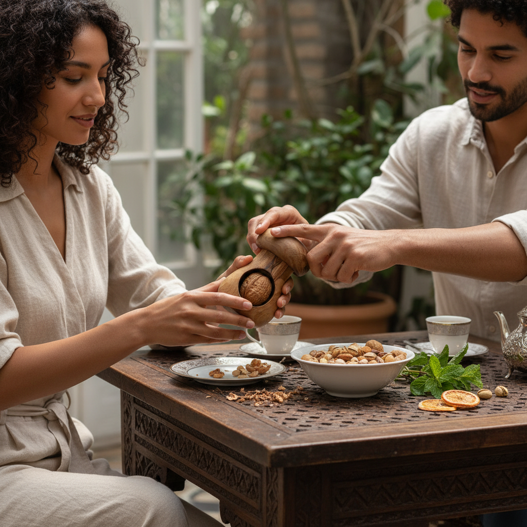 Casse noix en bois élégant en forme de champignon premium
