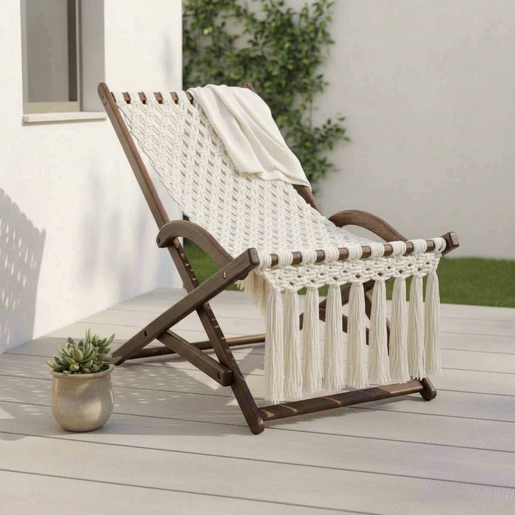 Chaise longue macramé royal pour un confort exceptionnel