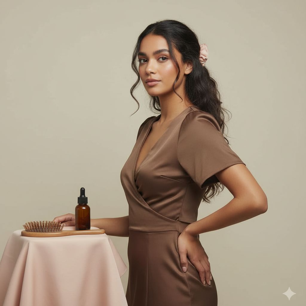 Chouchou satin peche rosé bebe clair confort et élégance