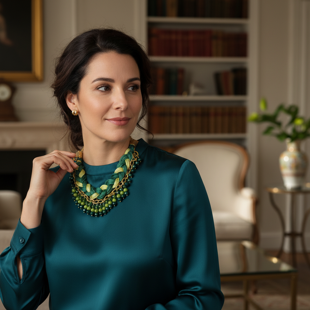 collier vert artisanal éclat naturel