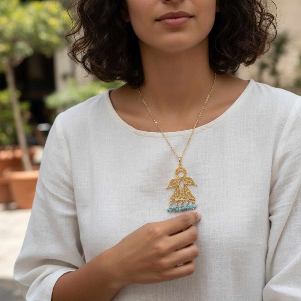 Collier filigrane Tanit l'élégance artisanale irrésistible