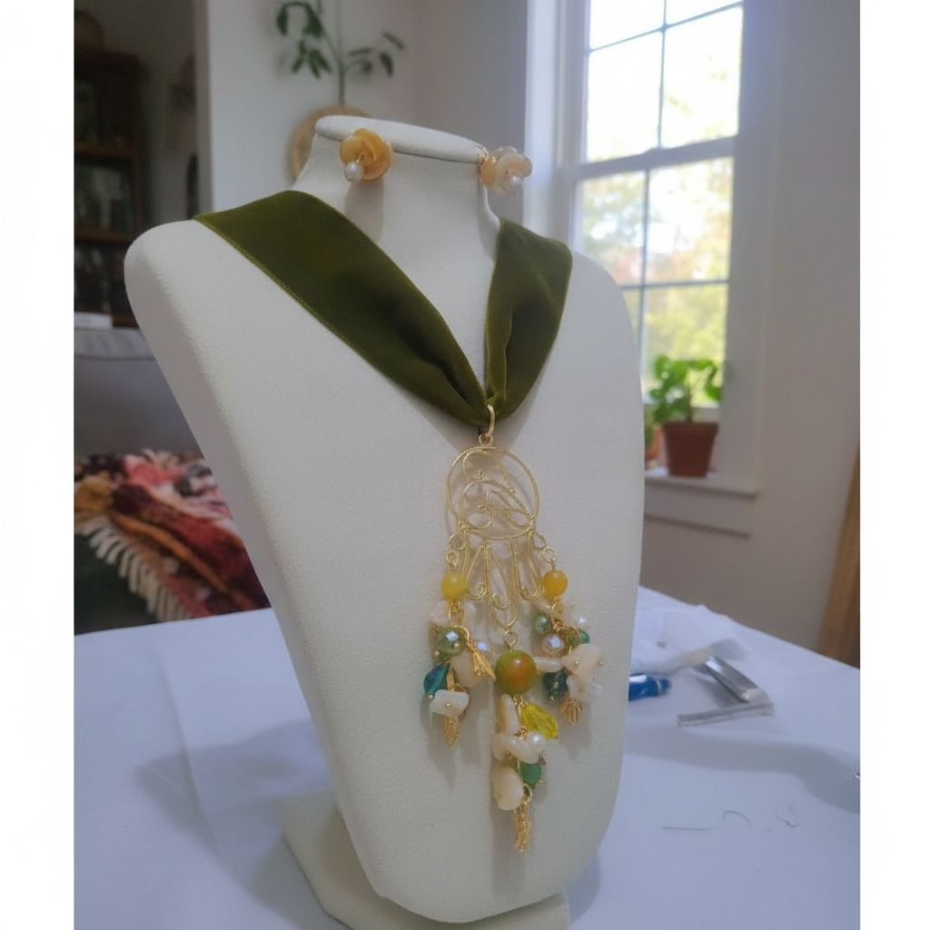 collier main de fatma élégant en agathe et cristal exclusif