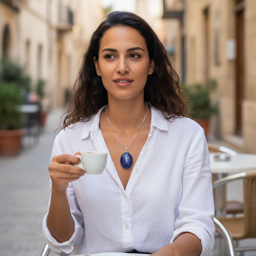 Collier lapis lazuli en argent massif pour un style unique