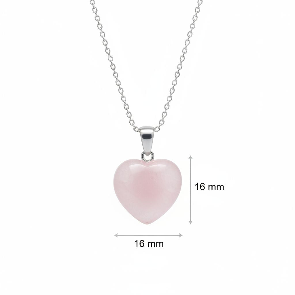 collier rose quartz cœur en argent 925 pour une élégance unique