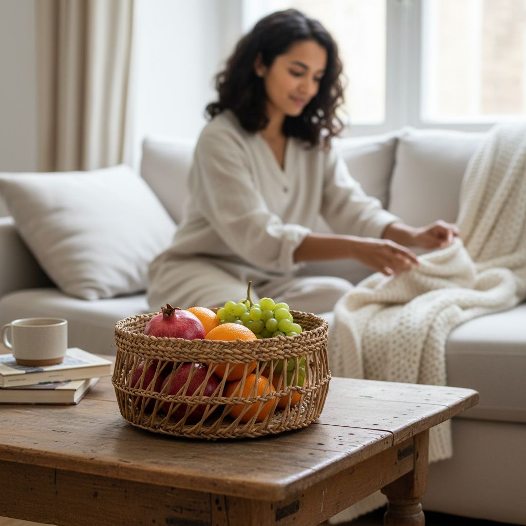 Corbeille tressée artisanale naturelle pour un rangement élégant