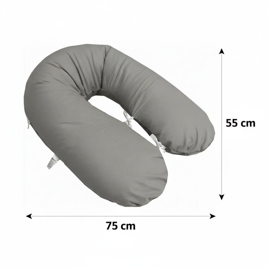 Coussin grossesse gris lavable 3 en 1 confort absolu pour maman