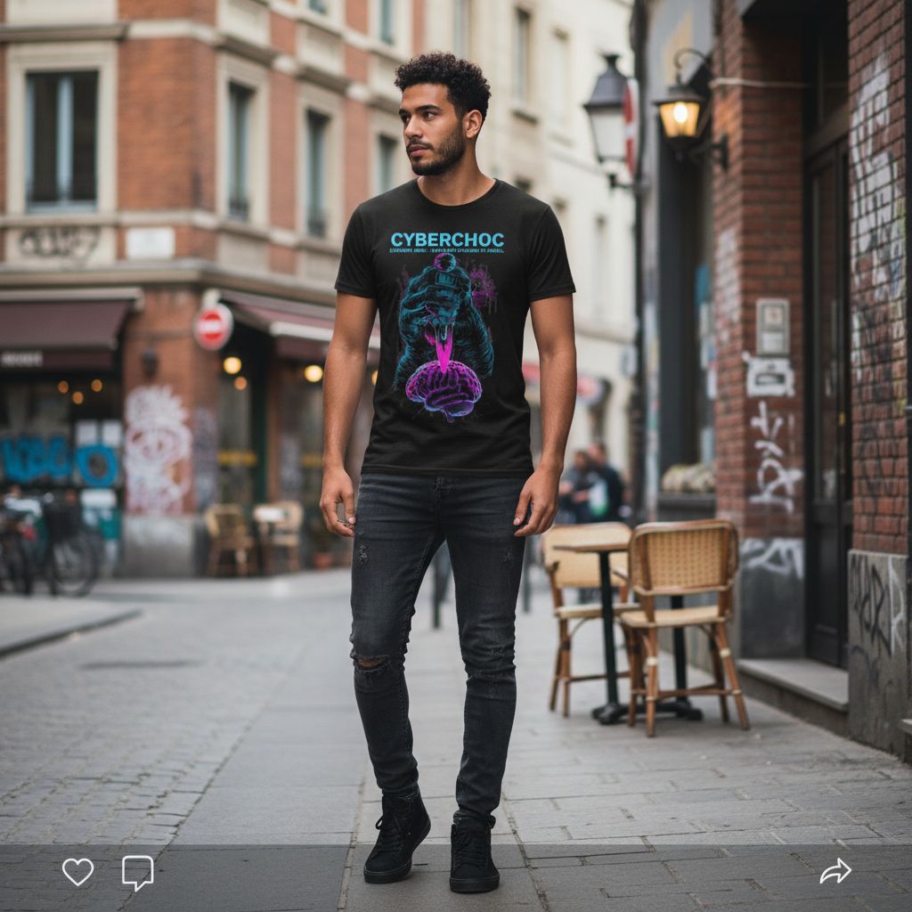 tshirt graphique CyberChoc Exclusive Wear style urbain irrésistible