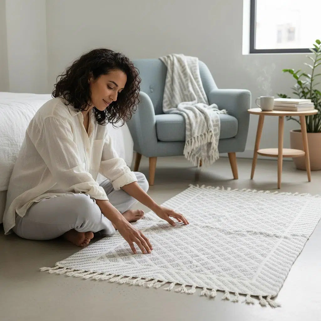 Descente de lit en coton recyclé luxe