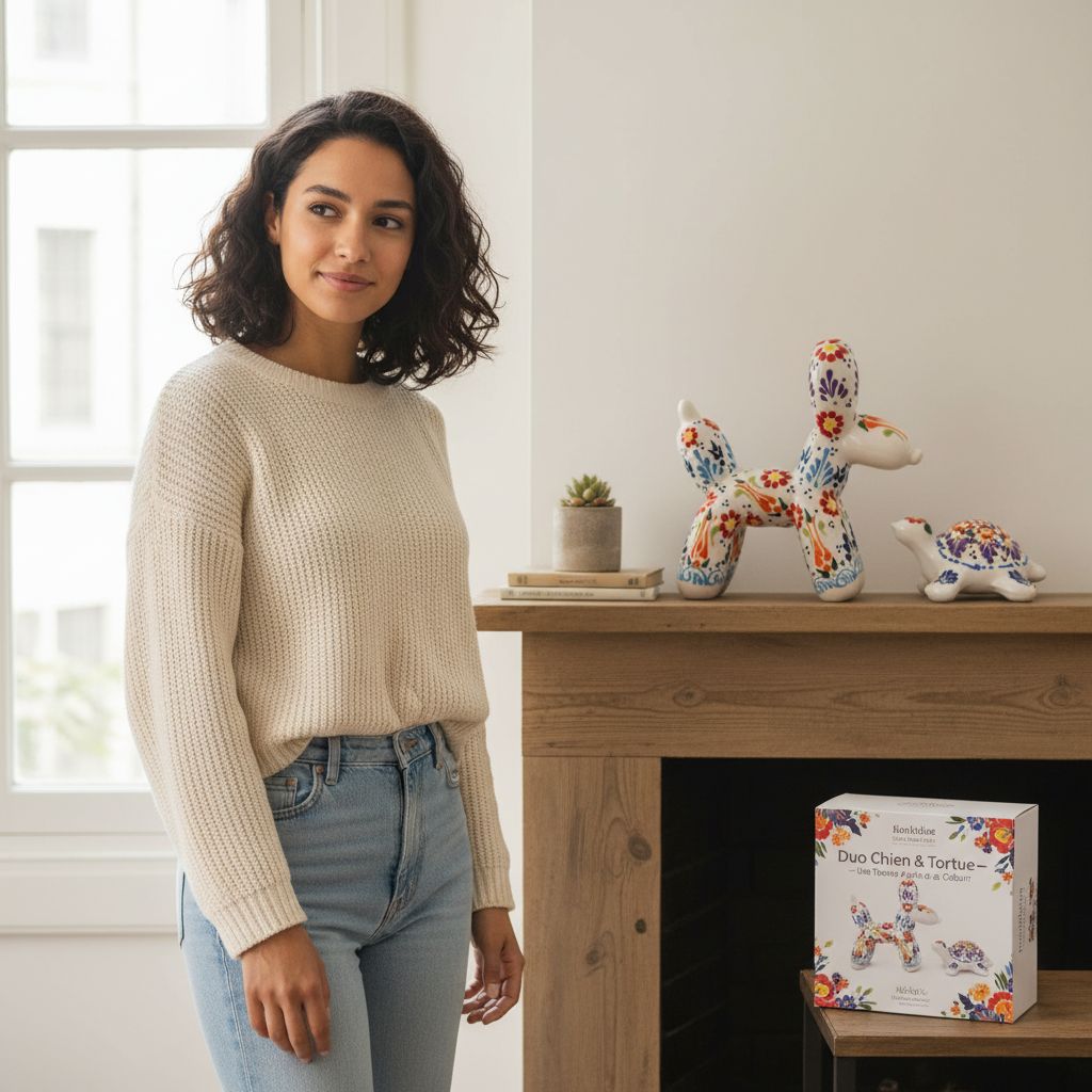 figurines décoratives Duo Chien et Tortue pour une déco unique