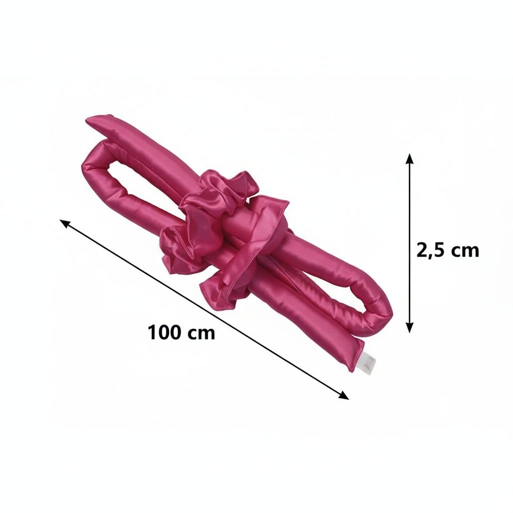 Bandeau Satin rose fushia & Scrunchies Anti-Frisottis