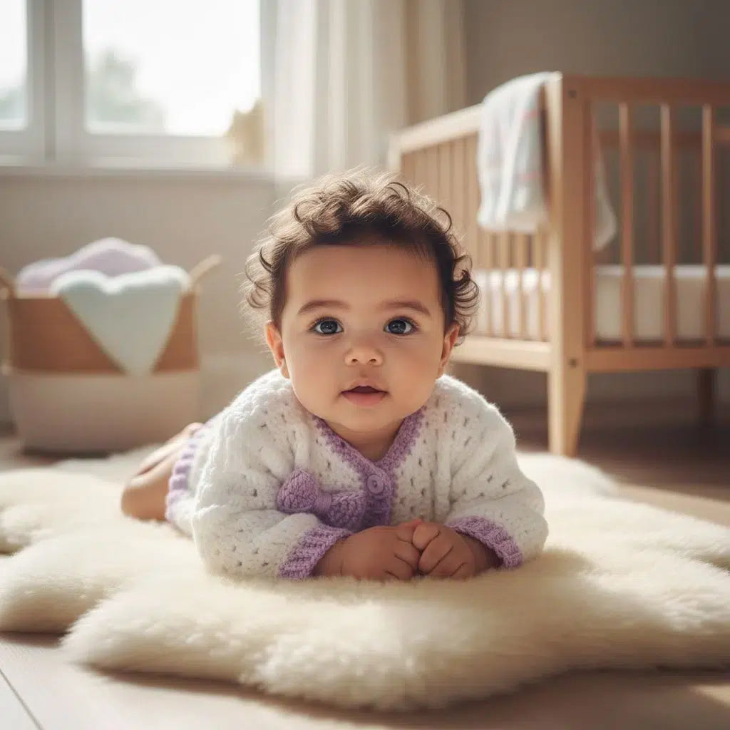 ensemble bébé crochet blanc et lavande pour filles 6-12 mois
