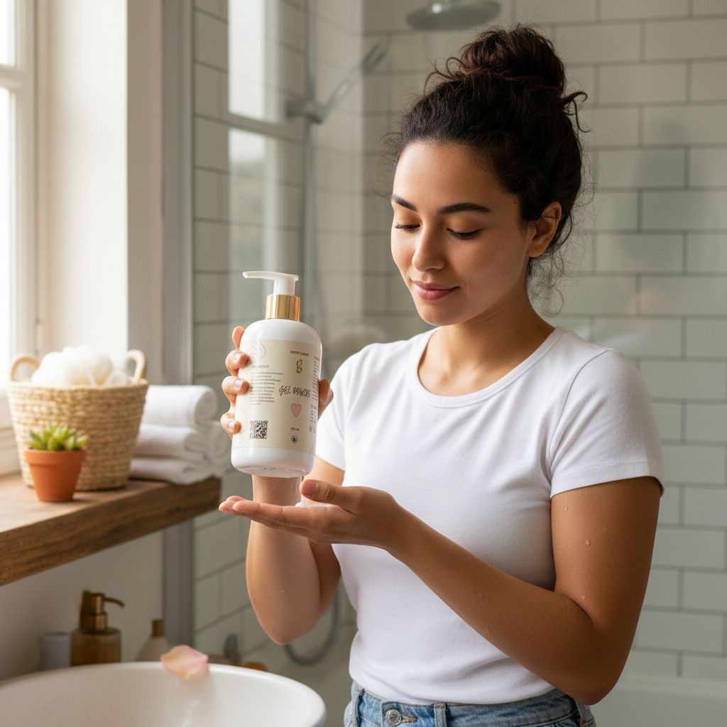gel douche naturel Green Charm pour une peau douce et revitalisée