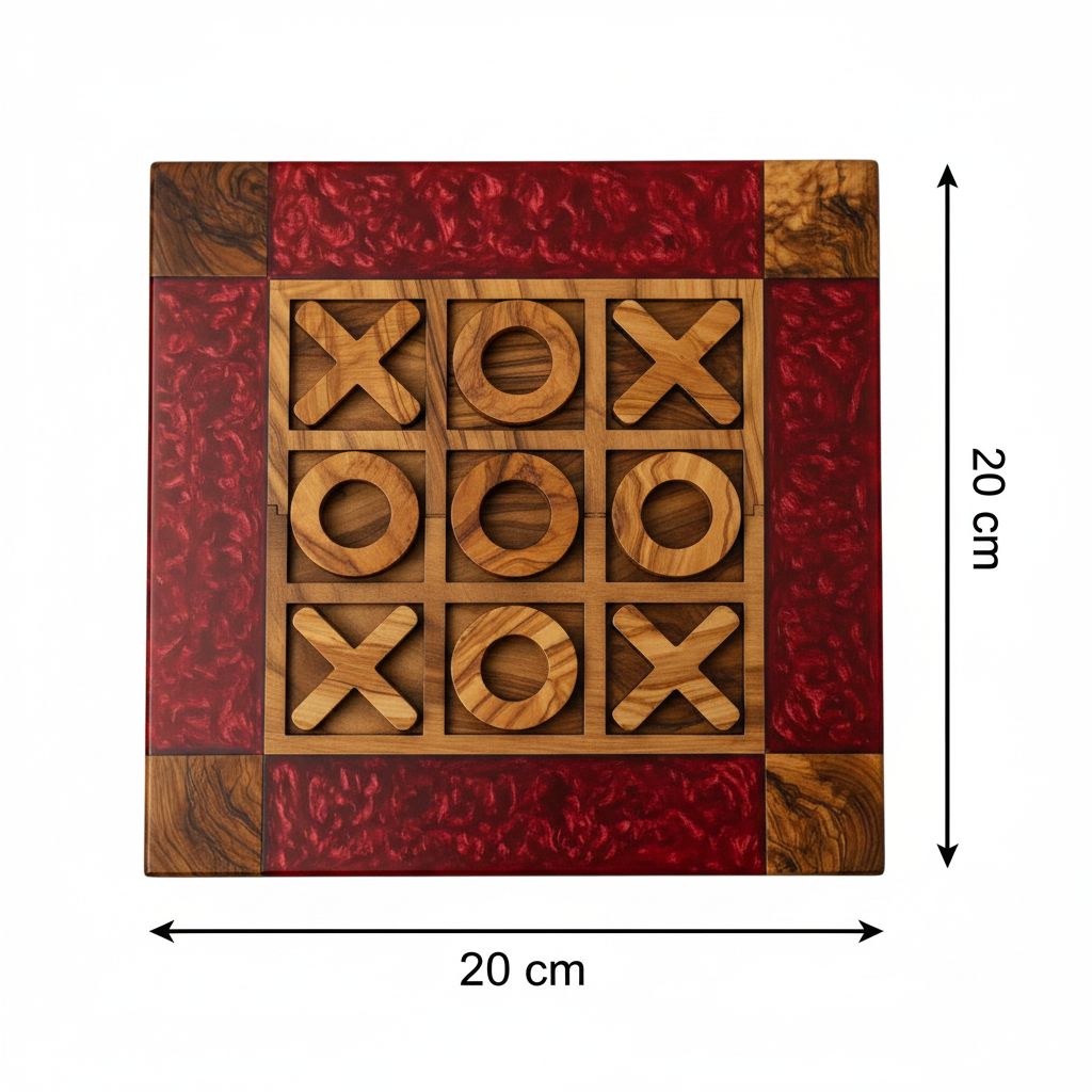 jeux en bois epoxy rouge et marron pour des moments uniques