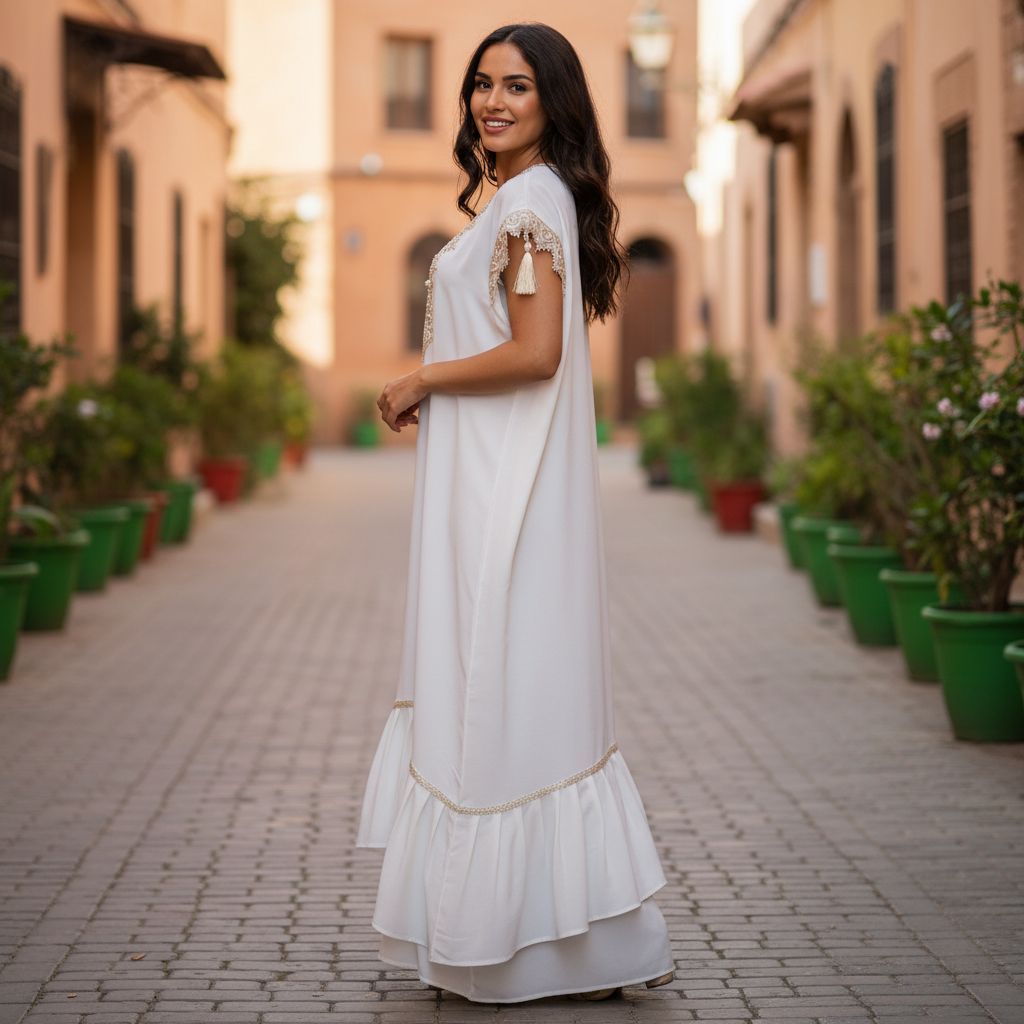 jebba femme blanche élégante à galon argent pour un look unique