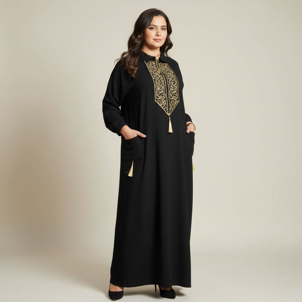 Robe tunique élégante en noir bleu roi et plus pour un look unique