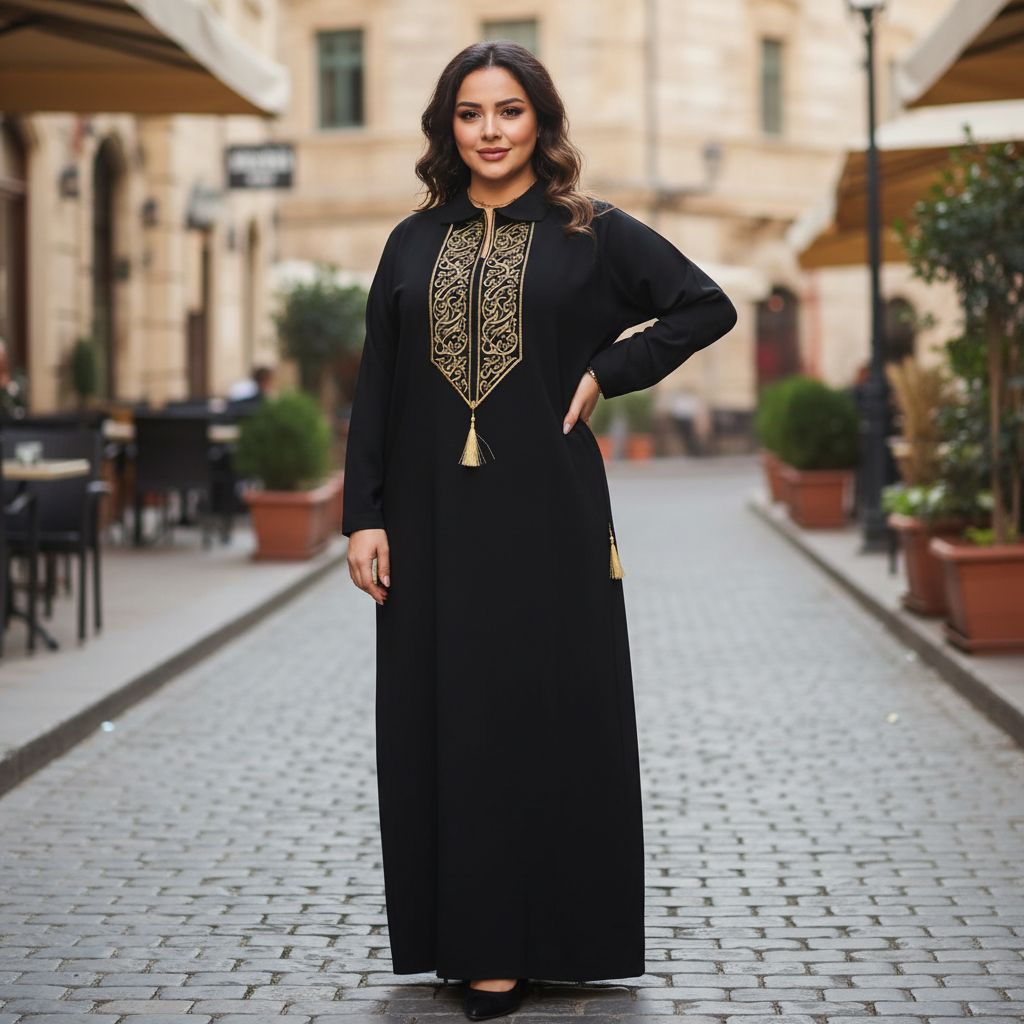 Robe tunique élégante en noir bleu roi et plus pour un look unique