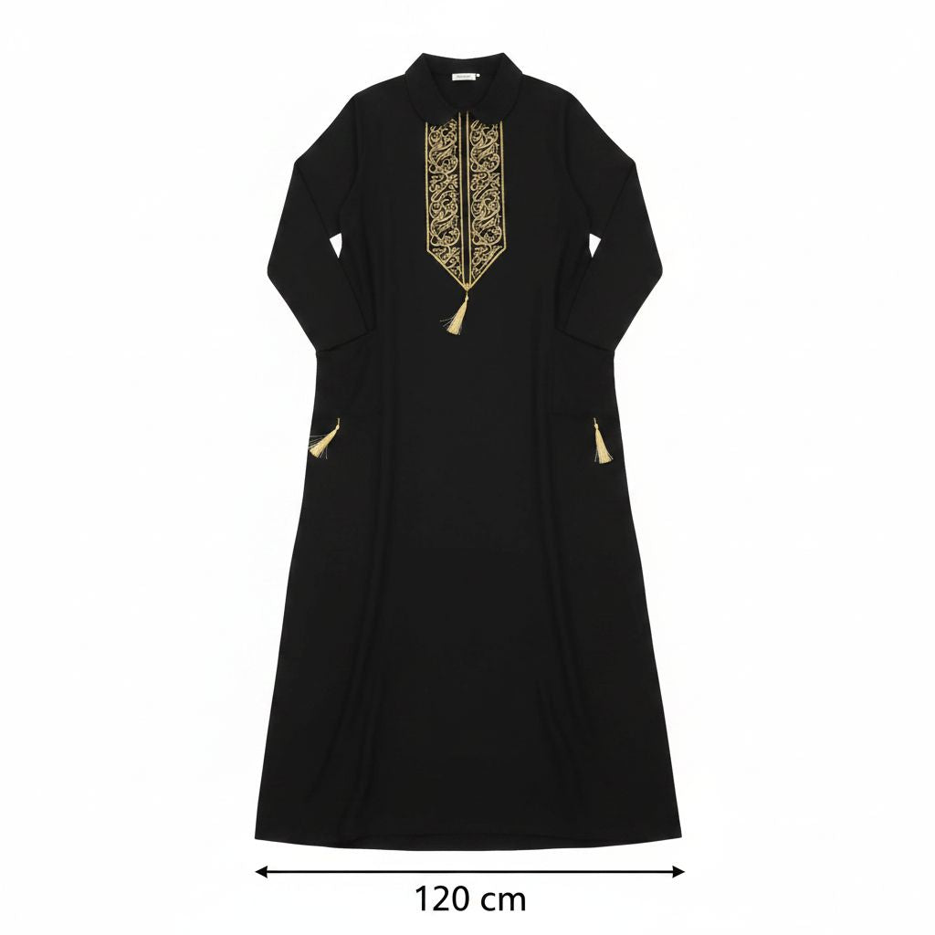 Robe tunique élégante en noir bleu roi et plus pour un look unique
