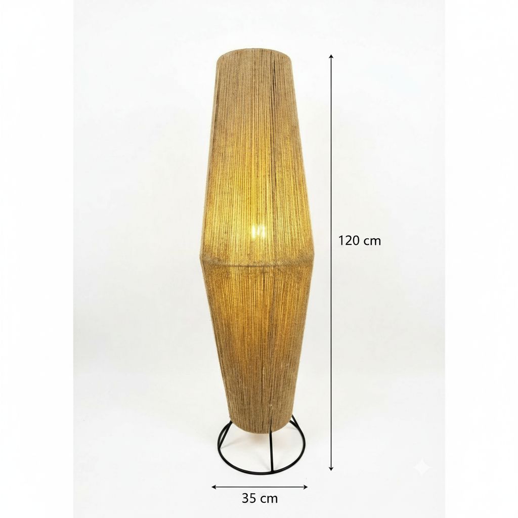 Lampadaire élégant en jute pour un intérieur raffiné