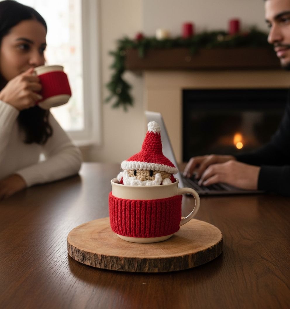 Père Noël crochet figurine artisanale irrésistible en rouge et blanc