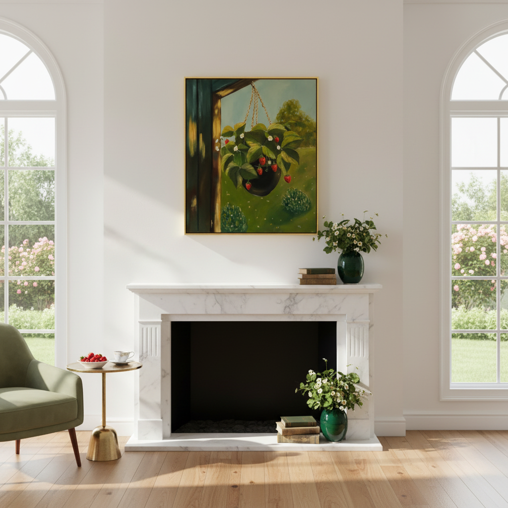 Fraisier suspendu lumineux pour une touche de nature chez vous