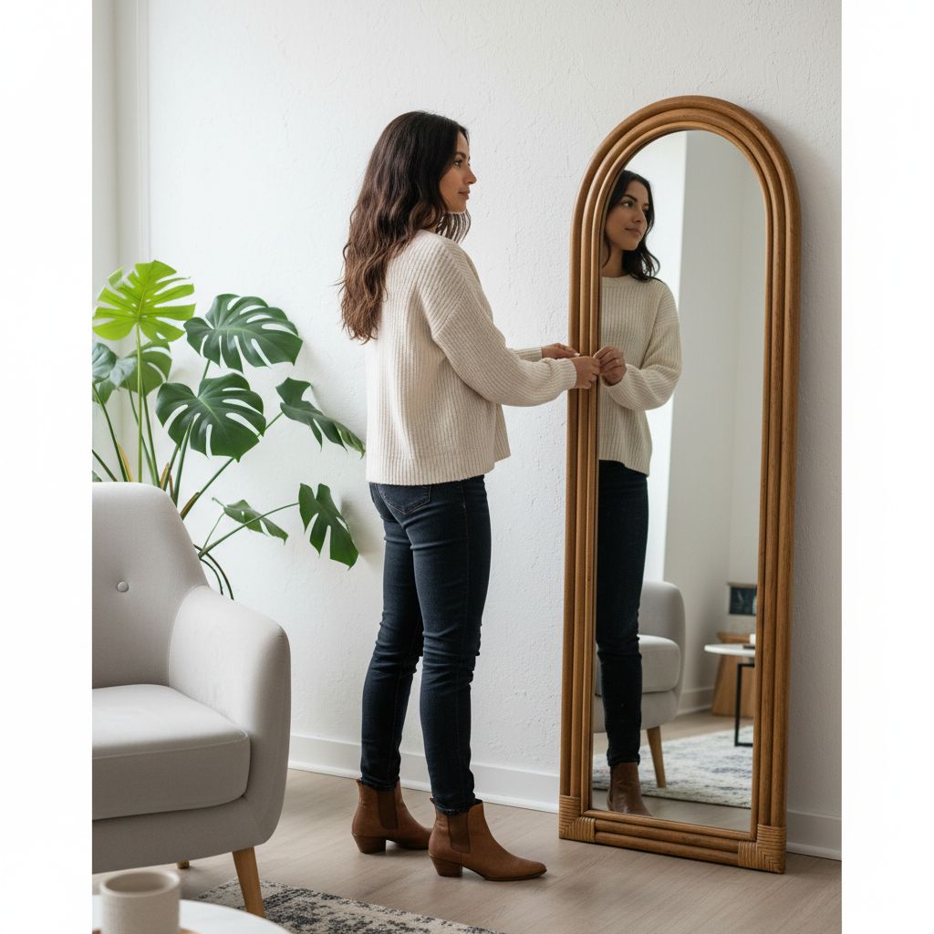 miroir demi lune design élégant 150x50 cm pour un intérieur chic