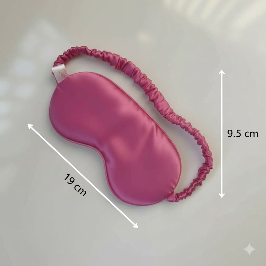 Masque de nuit en satin rose fushia confort et obscurité totale