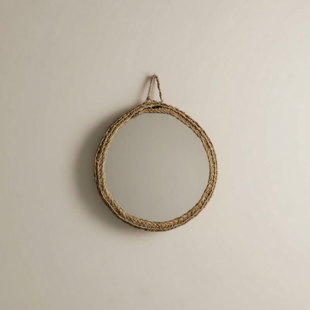 Mirroir en Halfa fait à la main 40 cm de diamètre