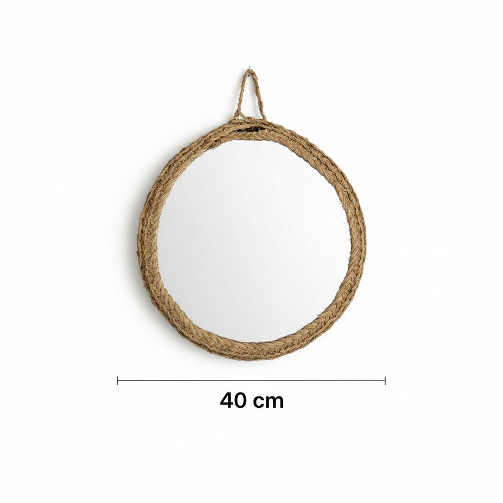 Mirroir en Halfa fait à la main 40 cm de diamètre
