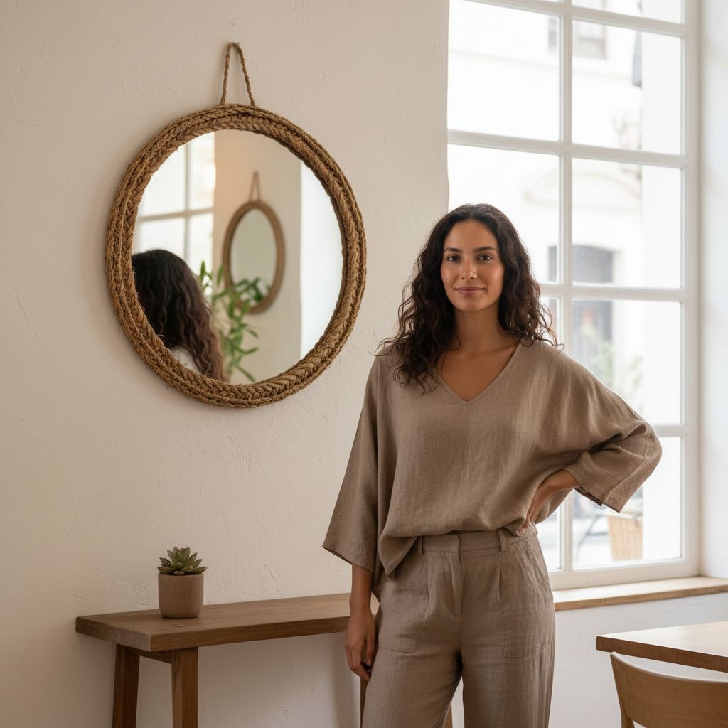 miroir halfa 50 cm de diamètre design exclusif et élégant