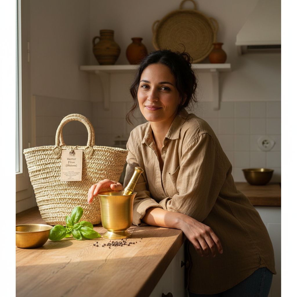 Mortier laiton premium pour une cuisine raffinée et authentique