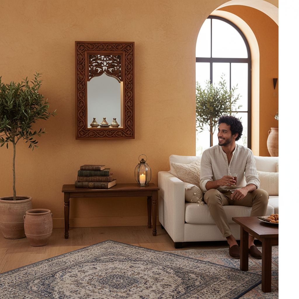 Niche en bois sculptée à la main avec éclairage élégant