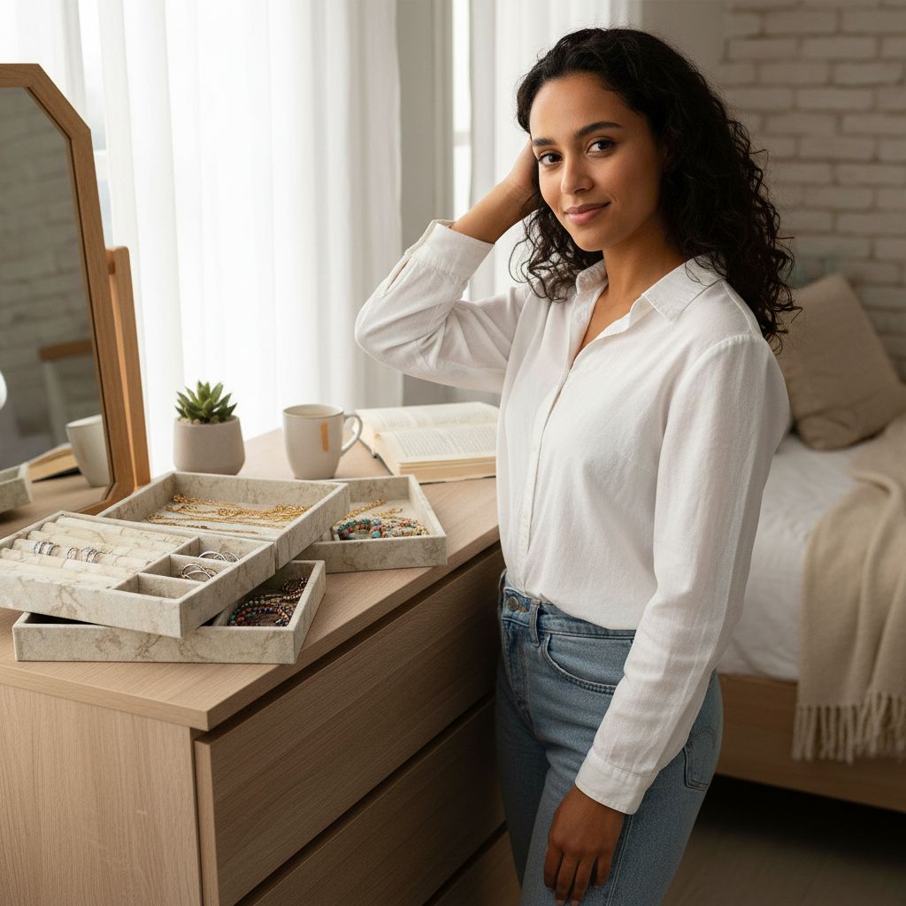organisateur bijoux élégant 4 pièces pour un rangement parfait