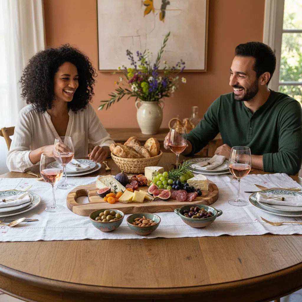 Planche à découper rustique en bois d'olivier avec poignée premium