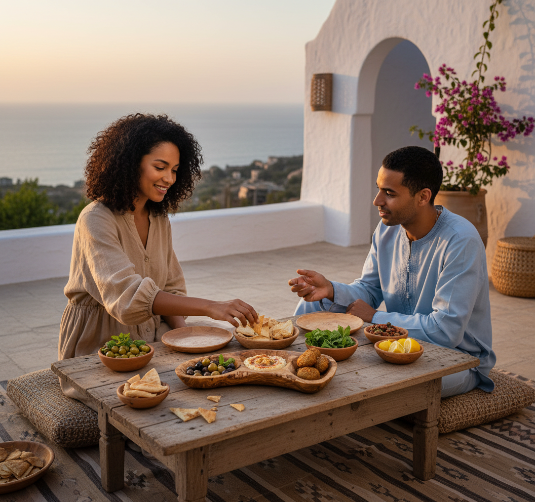 Plat apéritif en bois d'olivier trois compartiments naturel
