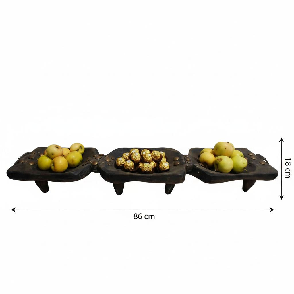 Plateau bois premium 86 x 18 x 10 cm pour une table élégante
