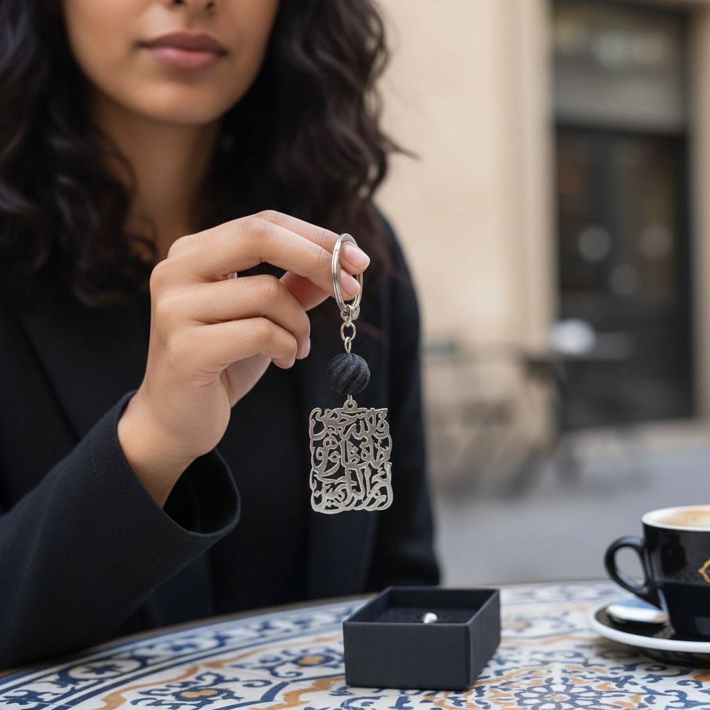 porte clés ambre noir" فالله خير حافظا وهو ارحم الراحمين"