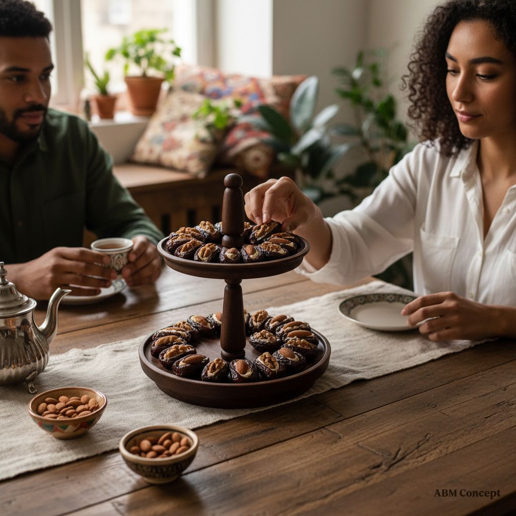 présentoir à étages en bois acajou élégant pour vos réceptions