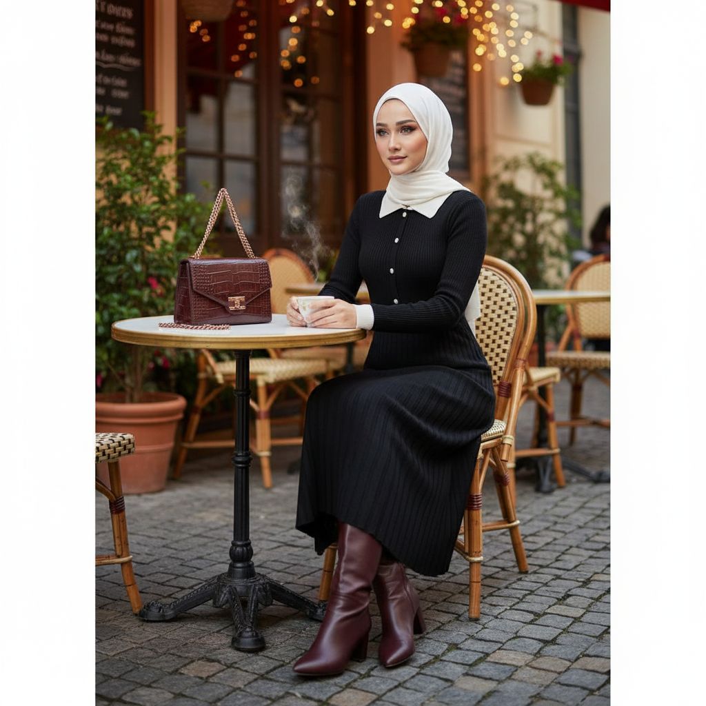 Robe noire en laine élégante pour un look irrésistible
