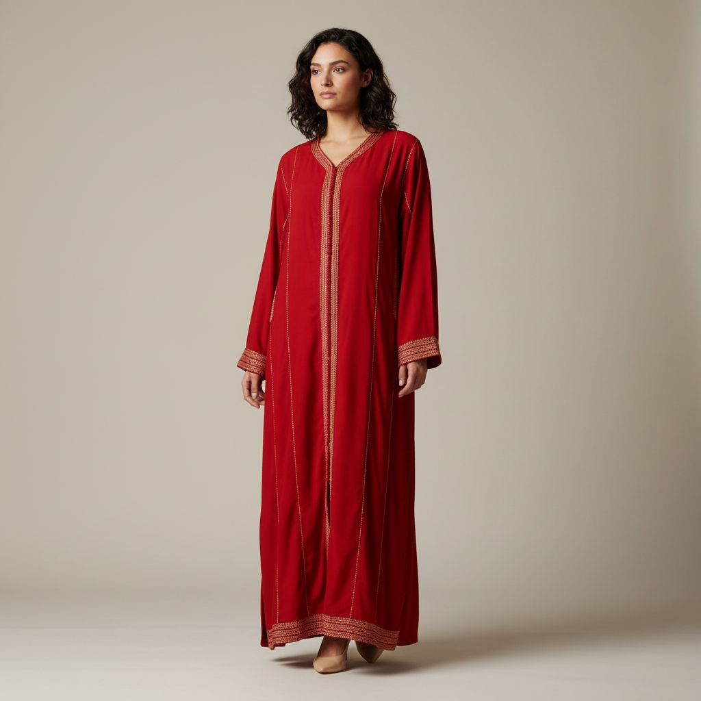 Robe marocaine rouge taille 38 40 élégance et tradition irrésistibles