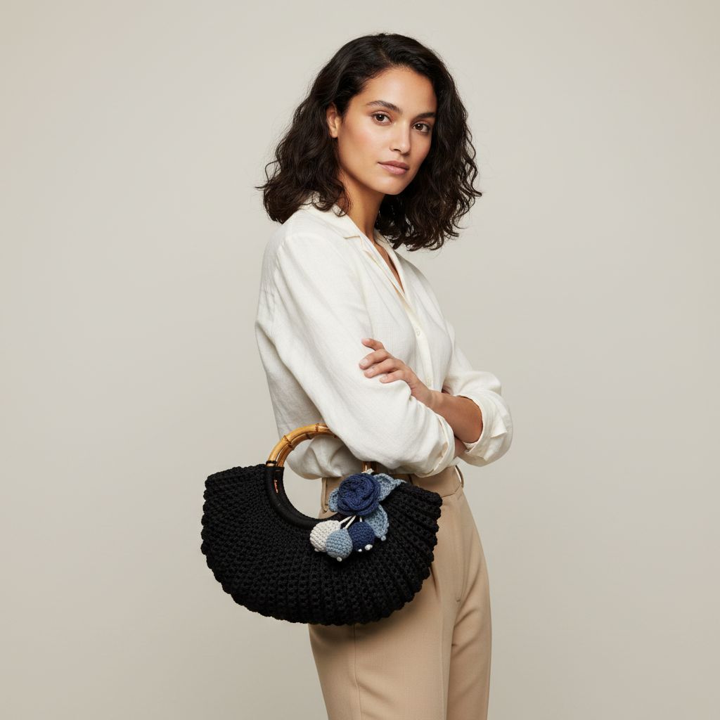 sac crochet bleu nuit élégant pour un style irrésistible