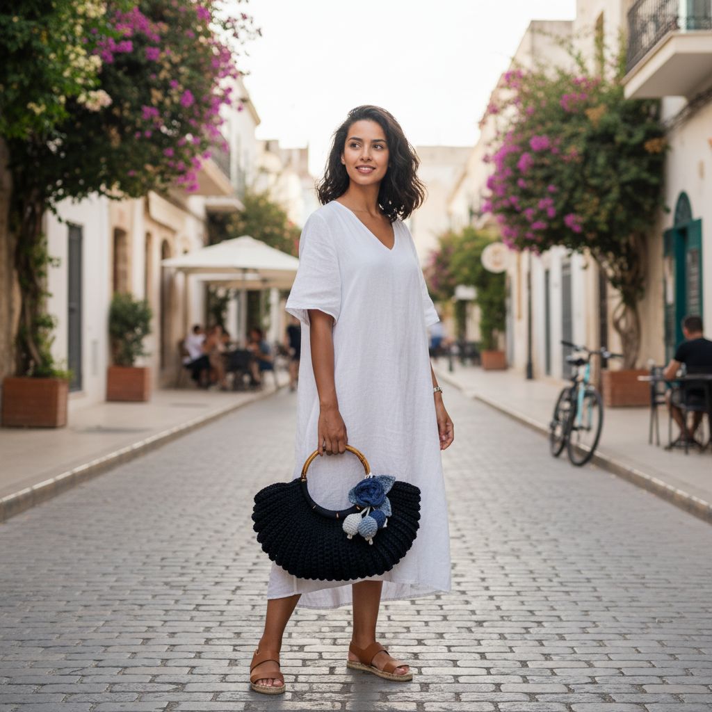 sac crochet bleu nuit élégant pour un style irrésistible