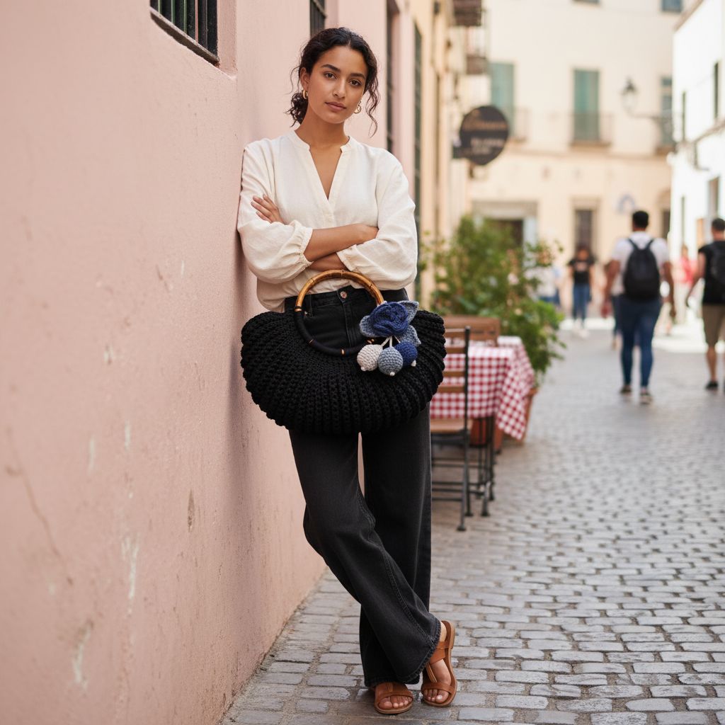 sac crochet bleu nuit élégant pour un style irrésistible