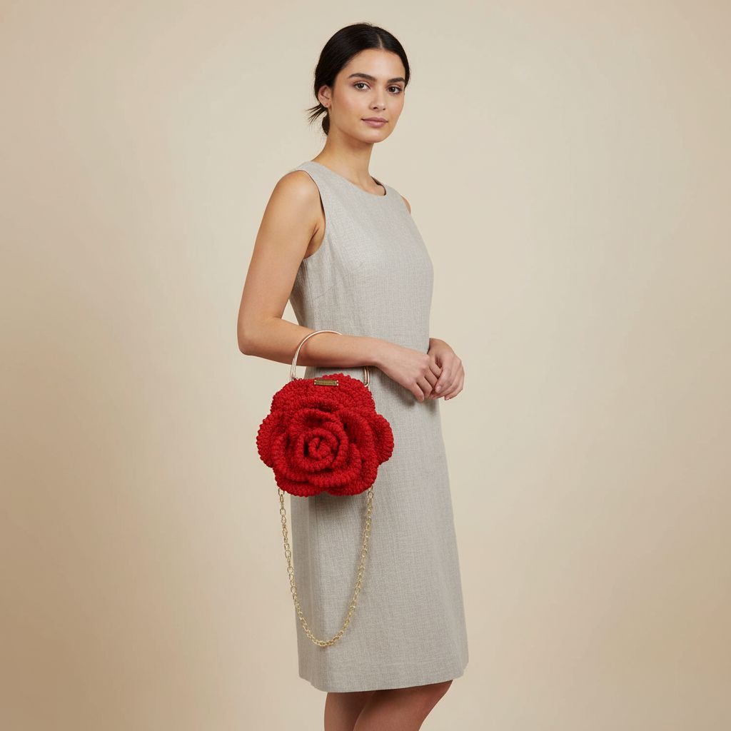sac rouge fleuri pour un style unique et audacieux