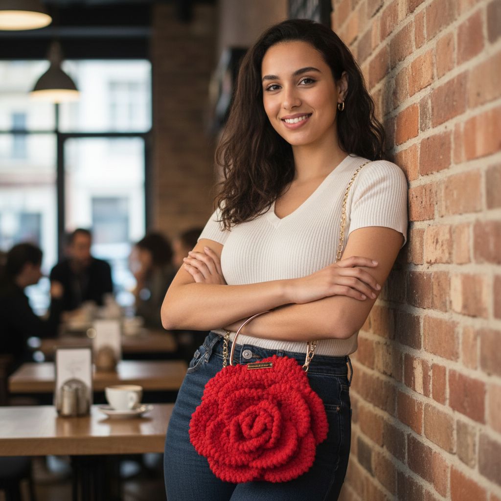sac rouge fleuri pour un style unique et audacieux
