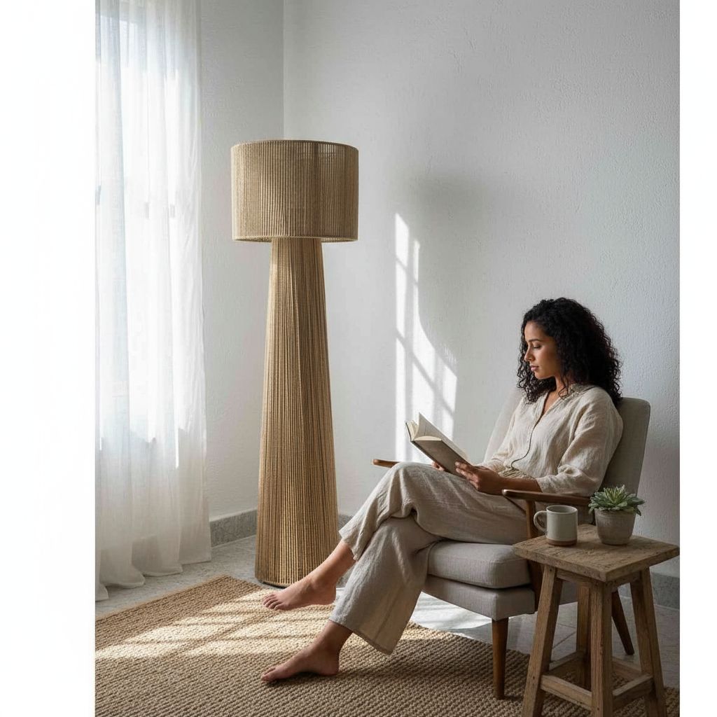 lampe jute élégante 165 cm pour une ambiance chaleureuse