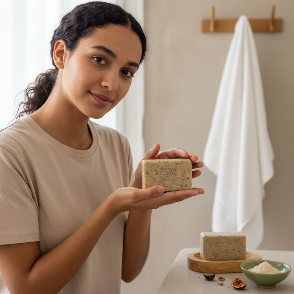 Savon exfoliant luxe à huile et farine de pépins de figue